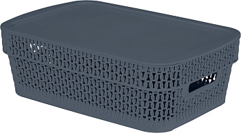 Корзина для хранения Keeplex Ajur с крышкой 3л 28,1х18,5х8,9см космический серый KL411111026 Корзина для хранения Keeplex Ajur с крышкой 3л 28,1х18,5х8,9см космический серый KL411111026