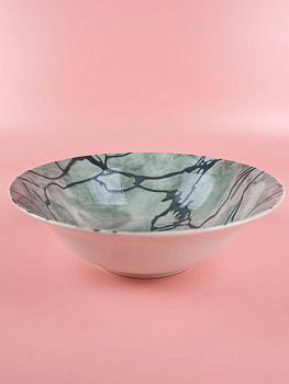 Салатник Lavenir "Серый мрамор" 320 мл, 15,5 см, 6" сгк6-5573 гладкий край фарфор 104176