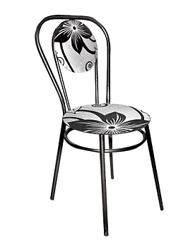 Стул №5 ткань "рогожка черн.цветок" н.черный