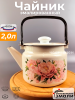 Чайник для плиты 2,0 литра С-2710П2/4ЖмРч (Букет пионов)