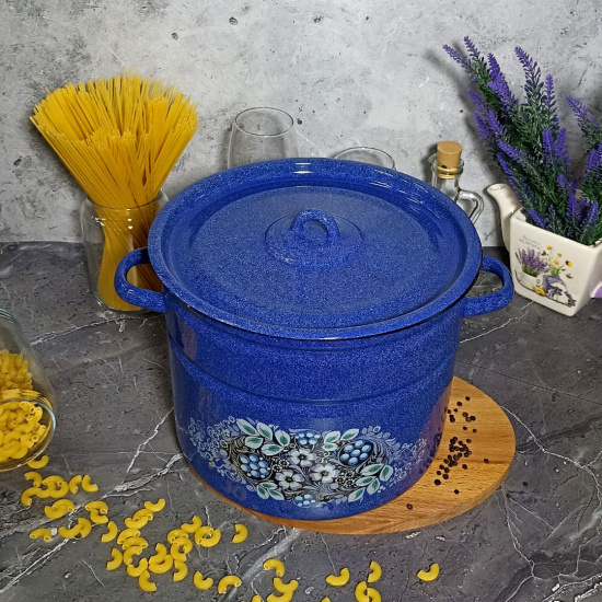 Кастрюля 9,0л 1с200/с син. с зерн. Голубика Кастрюля 9,0л 1с200/с син. с зерн. Голубика
