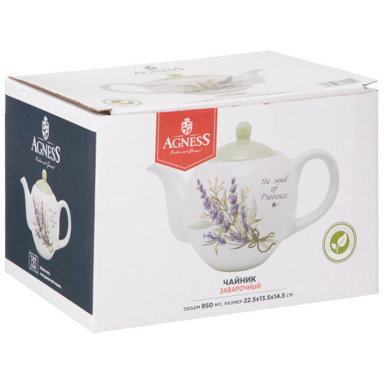 ЧАЙНИК AGNESS "ДУША ПРОВАНСА" 22,5*13,5*14,5 СМ 900 МЛ (КОР=12ШТ.) (358-2044)