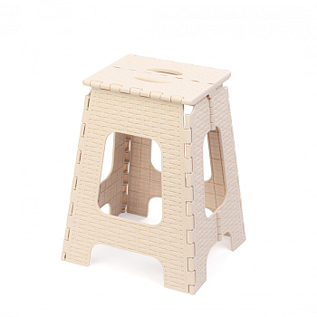 Табурет складной "Плетенка" большой М7092 бежевый