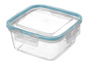Контейнер для продуктов герметичный квадратный 0,8л с защелками (бесцветный) 221103318/02  Контейнер для продуктов герметичный квадратный 0,8л с защелками (бесцветный) 221103318/02