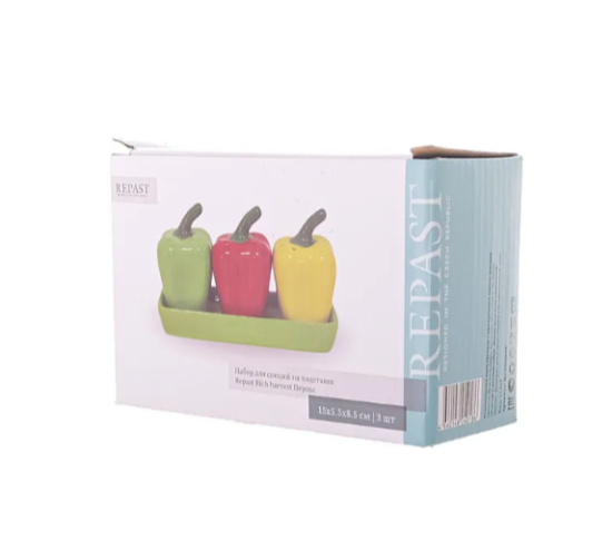 Набор для специй на подставке Repast Rich harvest Перцы 15*5.5*8.5 см (3 шт), HF20S004P 61469 Набор для специй на подставке Repast Rich harvest Перцы 15*5.5*8.5 см (3 шт), HF20S004P 61469