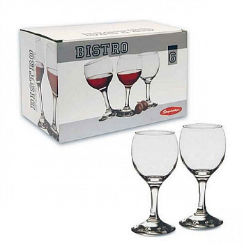 Набор фужеров BISTRO 6шт 225мл (красное вино) 44412В (Инд.уп.)