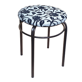 Табурет "Великан" с 2-кольца ткань медный цветок н. медь