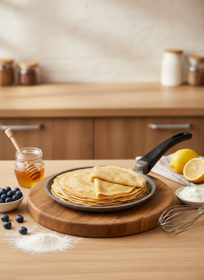 Сковорода блинная д. 220  с антипригарным покрытием с ручкой soft-tiuch АЛТАЙ 0822-07