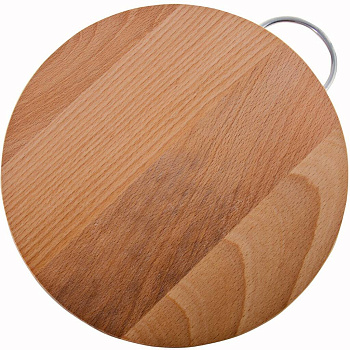 Доска разделочная круглая большая с мет. ручкой 03-12