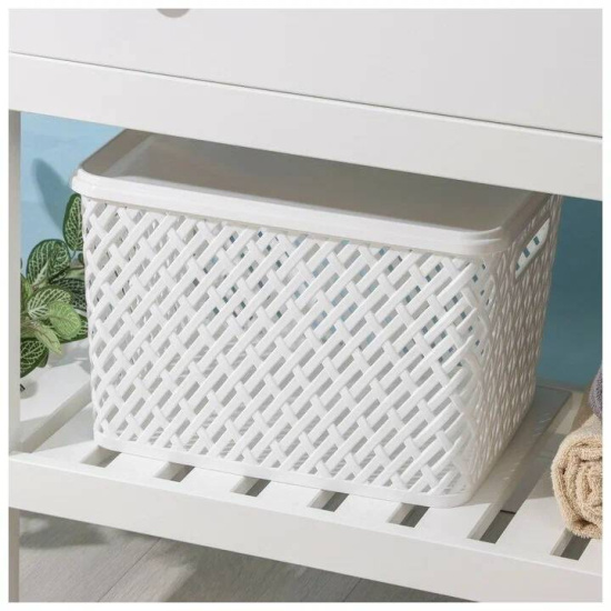 Корзина "Плетенка" (350*290*225) с крыш. бел. М3591