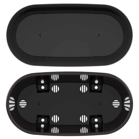 Горшок цветочный "Лея" 4л овальный двойной (с автополивом) (графитовый) М8898