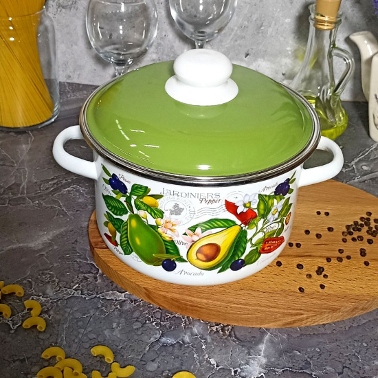 Кастрюля 4,0л цил. Авокадо 6RD201М белосн. Кастрюля 4,0л цил. Авокадо 6RD201М белосн.