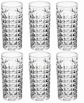 Набор 6-ти стаканов емк. 300мл d-7см h-13.5см в упаковке 304 DM