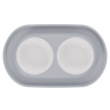 Миска для животных   0,3л двойная на подставке серый М8496