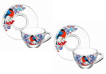 Набор подарочный 4пр "Дуэт" арт.2222-Д  "Снегири на рябине"