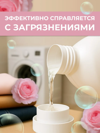 Гель для стирки 3л аромат розовый сатин ТМ CLEANBERG АРТ: 4620340360808