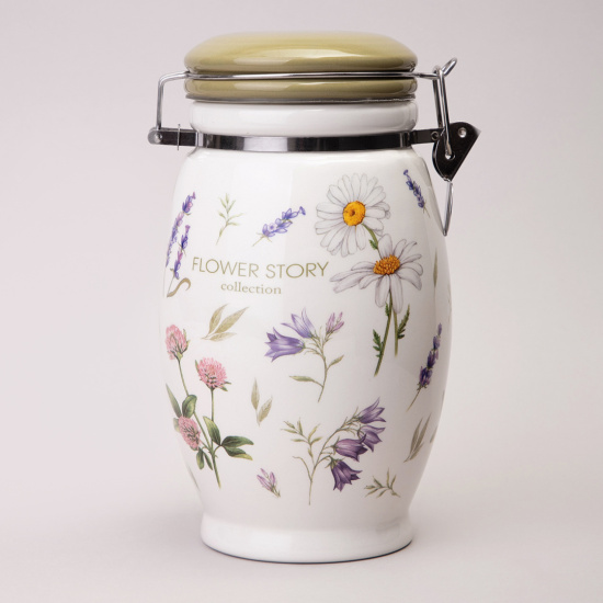 БАНКА AGNESS "FLOWER STORY" 11,5*20 СМ 1100 МЛ (КОР=18ШТ.) (358-2180)