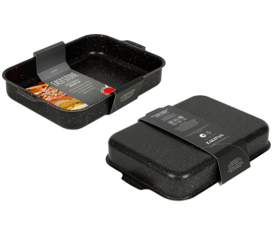 Противень 230х300 мм, 2 цельн. руч., б/кр, а/п. Easy Stone. Алюминий марки А5 6330152