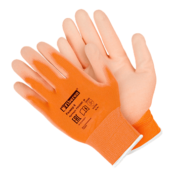 PSV057P Перчатки «Для садовых работ, сверхчувствительные», полиэстер, полиуретановое покрытие, оранж