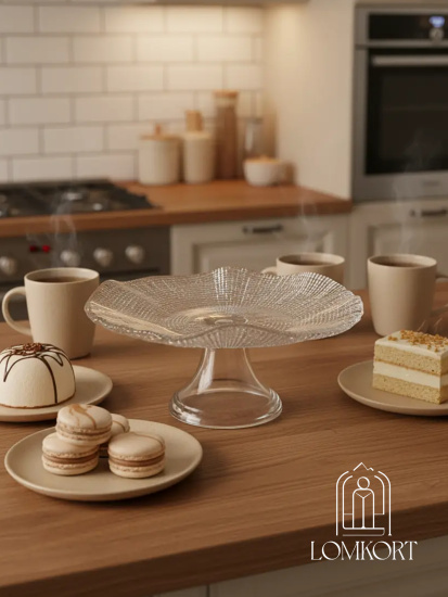 Фруктовница на ножке 24.5 см прозрачная IVV (реплика) OLS-8393.1