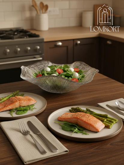 Салатник 24.5 см прозрачный IVV (реплика)  OLS-8235.1