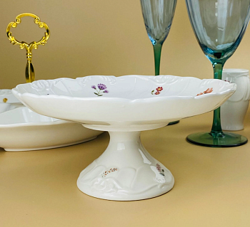 Блюдо 19,5х9см на ножке КРОКУС в под.уп. 109-210