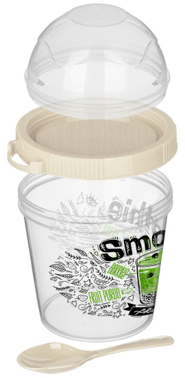 Контейнер "IZI-GO" для завтрака 450мл с ложкой (светло-бежевый) 222124125/01 Контейнер "IZI-GO" для завтрака 450мл с ложкой (светло-бежевый) 222124125/01