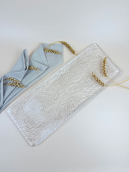 Блюдо прямоугольное 41*15.5 см прозрачное IVV ( реплика )  OLS-8232.1