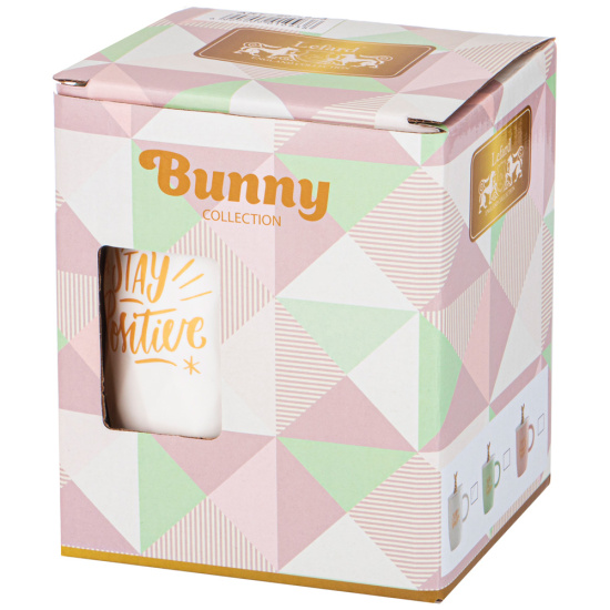 КРУЖКА LEFARD С КРЫШКОЙ И ЛОЖКОЙ BUNNY 390МЛ, БЕЛАЯ 90-1093