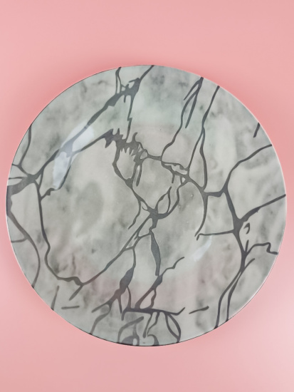 Тарелка десертная Lavenir "Серый мрамор" 18 см, 7" тгк7-5573 гладкий край фарфор 104178