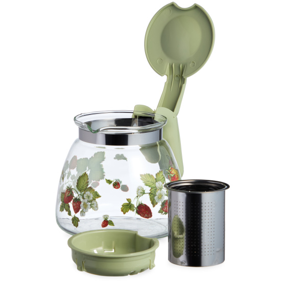 ЗАВАРОЧНЫЙ ЧАЙНИК AGNESS С ФИЛЬТРОМ "ЗЕМЛЯНИКА" 900 МЛ. (885-108)