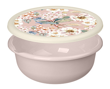 Миска "Modena" 2,1л с крышкой с декором (бежевый) 221160227/06