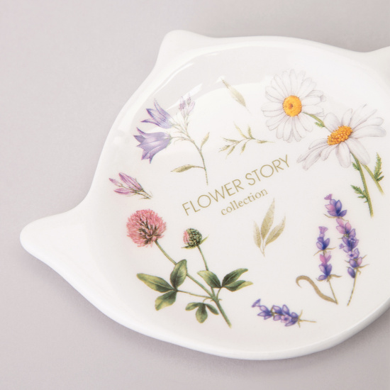ПОДСТАВКА ПОД ЧАЙНЫЙ ПАКЕТИК AGNESS "FLOWER STORY" 12*8,5*1,5 СМ (КОР=144ШТ.) (358-2184)