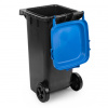 Бак для мусора 120л (на колесах)(черно-синий) М4667