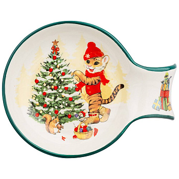 ПОДСТАВКА ПОД ЛОЖКУ "ТИГРИНЫЕ ИСТОРИИ" 15*11,5*2,5 СМ (КОР=48ШТ.) (358-1913)