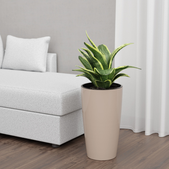 Кашпо "Рондо" 35л (со вставкой 15л) (бежевый) М8880