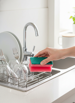 Губка бытовая с чистящим слоем 2 шт "Профиль-2" гх028 (уп.40шт)