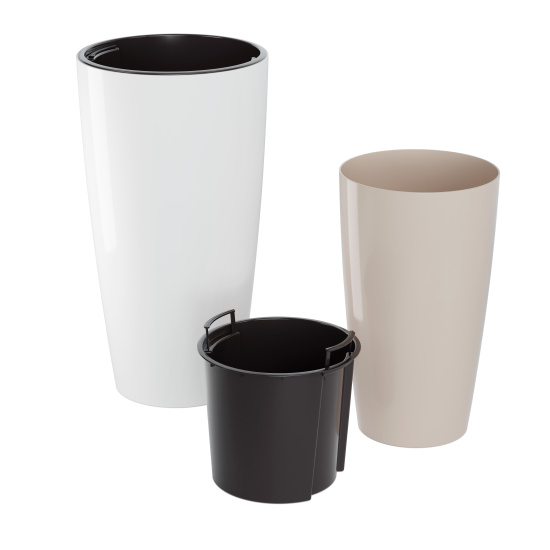 Кашпо "Рондо" 35л (со вставкой 15л) (бежевый) М8880