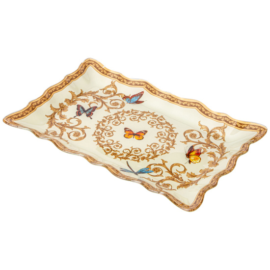 БЛЮДО ДЛЯ СЕРВИРОВКИ   КОЛЛЕКЦИЯ "MONOGRAM"25*16*2,5 СМ МАЛ.УП.= 6 ШТ. (МИН. ПАРТИЯ) (198-313)
