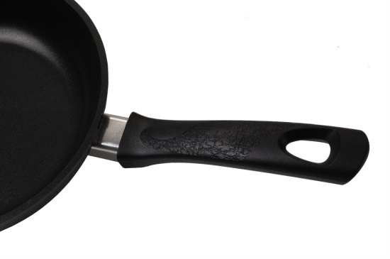 Сковорода 220/60-м с ручкой (ут.дно)стеклянная крышка,антипригарное покрытие с223а