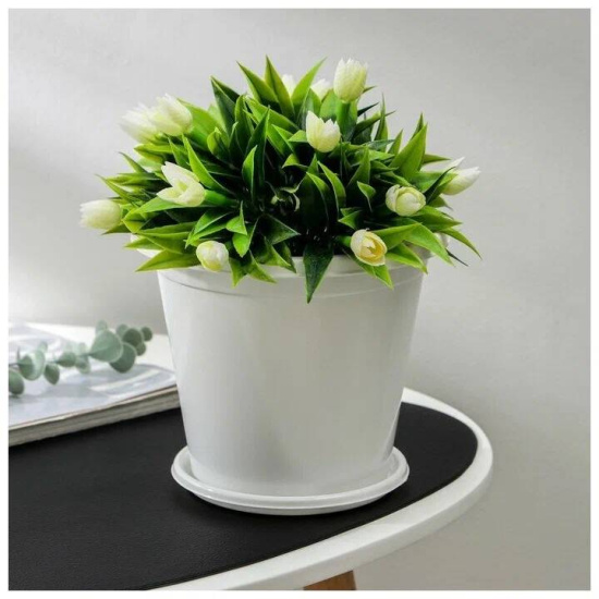 Горшок цветочный Эконом 10л с под белый М7257