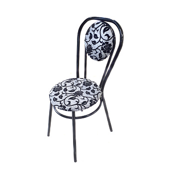 Стул №1  ткань "рогожка черный цветок" черный