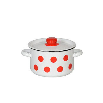 Кастрюля цил. 2,9л белосн. Горошки 1с16с/1 Кастрюля цил. 2,9л белосн. Горошки 1с16с/1