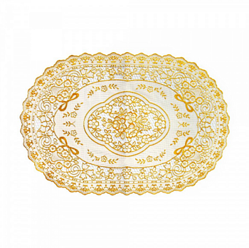 Салфетка ажурная Grace 30*45 овал 50шт в рулоне золото