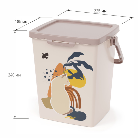 Контейнер для корма «Cats» 5,5л (с замком) М8805 Контейнер для корма «Cats» 5,5л (с замком) М8805