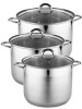 Набор кастрюль 6 пр. нержавеющая ст. (кастрюли 3шт-14,2л, 16,2л, 19,2л) НМ 6699
