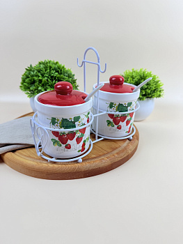 Набор банок (2 пр.) Lavenir "Клубничное лето" 240 мл, 8 см HC500-Р67 доломит 81398