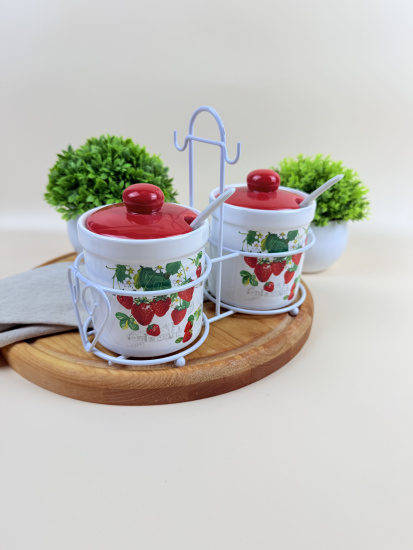 Набор банок (2 пр.) Lavenir "Клубничное лето" 240 мл, 8 см HC500-Р67 доломит 81398