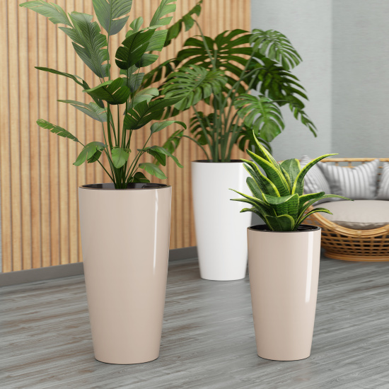 Кашпо "Рондо" 71л (со вставкой 23л) (бежевый) М8878