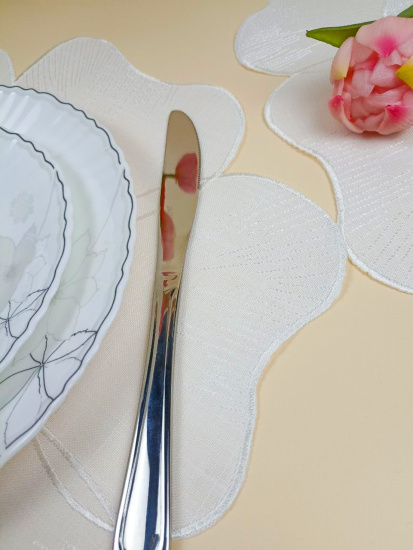 Набор плейсмат 6 шт  38см белые OLS-918-1